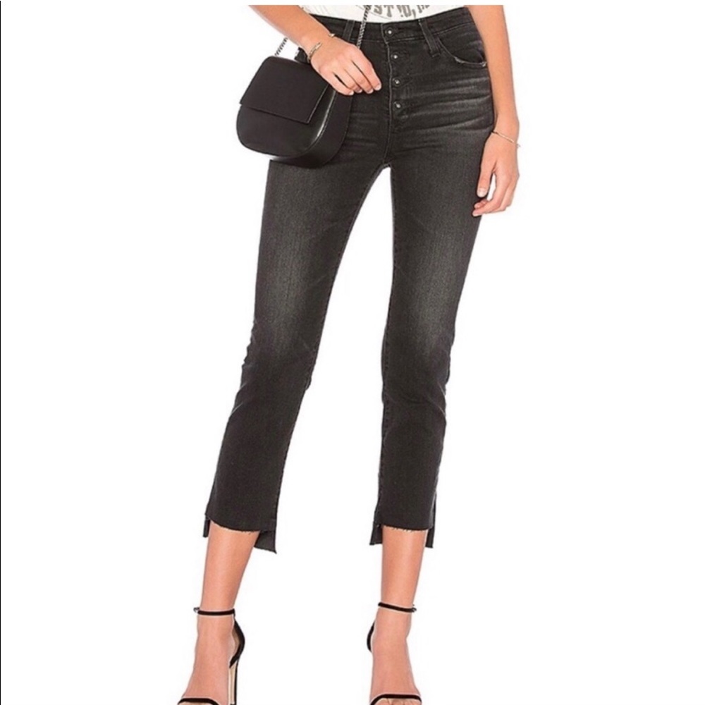 AG Adriano Goldschmied The Isabella Button Up Straight Crop Jeans Size 2…